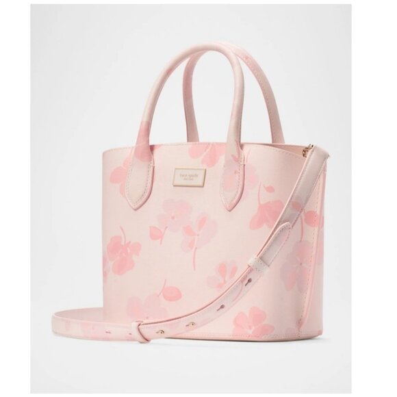 KATE SPADE NY Suite Spring Pansies small tote crossbody bag + Dust bag PINK - Picture 1 of 10